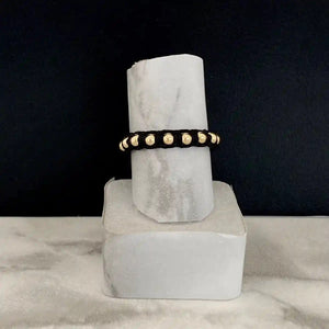 Anillo de oro laminado 18K tejido ajustable balín liso Ref: A1