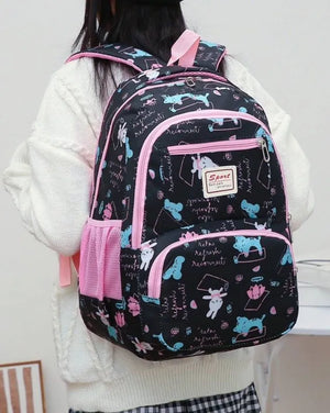 Morral juvenil trío cartuchera y lonchera 46 cm alto negro