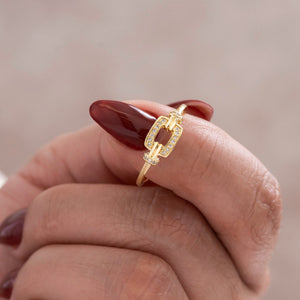 Anillo Anillo Crystal Box Ajustable oro laminado 18K Ref 13041