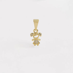 Dije oro laminado 18K little girl o boy con circonias 23251 - 23252