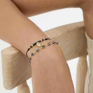 Pulsera oro laminado 18K Ojo Turco 16 Cms + Extensor Ref 54051