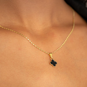 Conjunto Clover dije y aretes oro laminado 18K Ref 63003
