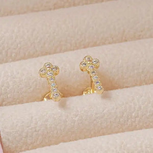 Aretas cruz Old key (1.3cm/5mm) oro laminado 18K Ref 34088