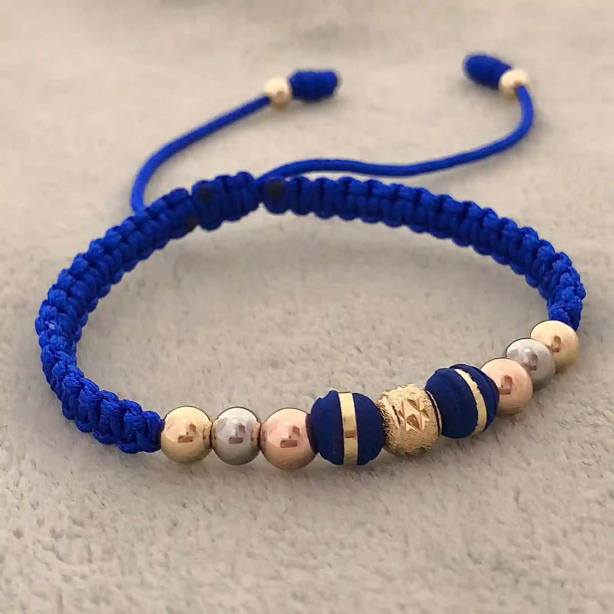 Manilla tejida con oro laminado 18K 3 oros y neopreno Ref Bc6