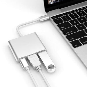 Cable convertidor de tipo C a USB HDMI y tipo C