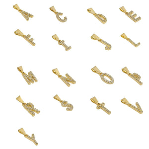Dije oro laminado 18K letras iniciales con circonias Ref 23370