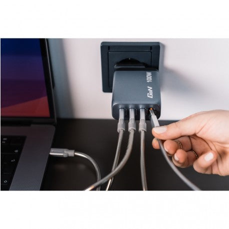 Cargador de pared GaN de 100 W de 4 Puertos