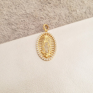 Dije oro laminado 18K  Virgen Guadalupe Swarovski Ref 22146