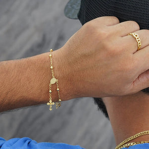 Pulsera denario oro laminado 18K 18cm/4mm ajustable Ref 94056