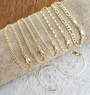 Pulsera oro laminado 18K Destellos 2.5 mm 16 Cms + Extensor Ref 54751