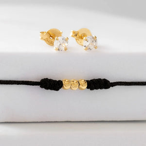 Duo aretes topos y manilla oro laminado 18K Winner Ref 100001