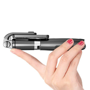 Tripode monopod de selfie 2 en 1 con luz led y control bluetooth