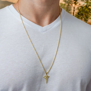 Cadena oro laminado 18K tejido Lazo diamantado 65cm unisex Ref 43613