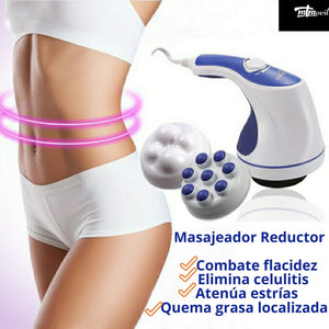 Masajeador eléctrico reductor corporal 4 cabezales intercambiables relaxtone