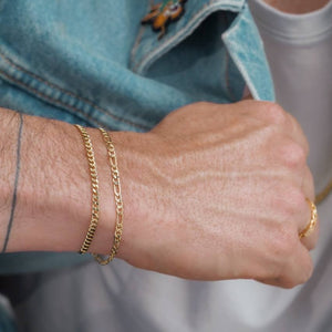 Manilla pulsera oro laminado 18K tejido cubana unisex con broche Ref 54287