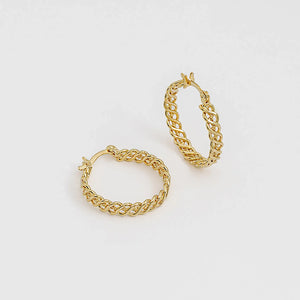 Candongas de oro laminado18K estilo Chain 3.8 cm Ref 34172