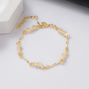 Pulsera oro laminado 18K Perla 16 Cms + Extensor Ref 54111