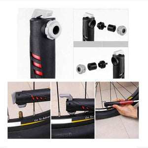 Inflador de bicicleta y balones con soporte para chasis