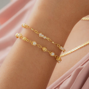 Pulsera oro laminado 18K Perla 16 Cms + Extensor Ref 54111