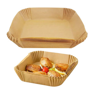 Moldes antiadherentes cuadrado para air fryer y hornos x100 unidades