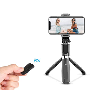 Tripode monopod de selfie 2 en 1 con luz led y control bluetooth