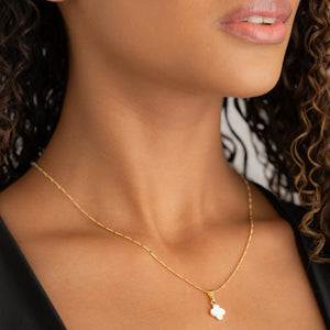 Conjunto Clover dije y aretes oro laminado 18K Ref 63002