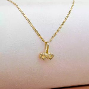 Dije oro laminado 18K símbolo de infinito con circonias Ref 22849