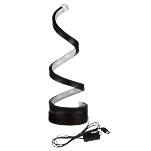 Lámpara de mesa LED en espiral decorativa regulable tricolor con alimentación USB