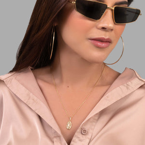 Dije oro laminado 18K Virgen de Guadalupe tallada Ref 24550