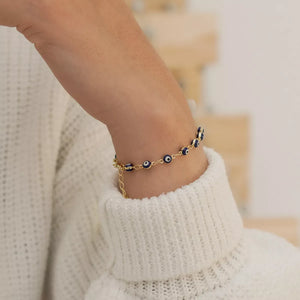 Pulsera oro laminado 18K Ojo Turco 16 Cms + Extensor Ref 54051
