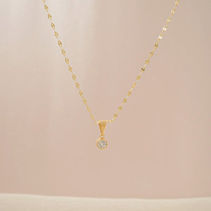 Cadena oro laminado 18K tejido Espejos 45cm Cristal Ref 43106