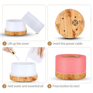 Humidificador difusor de aire con luces led control remoto y esencia