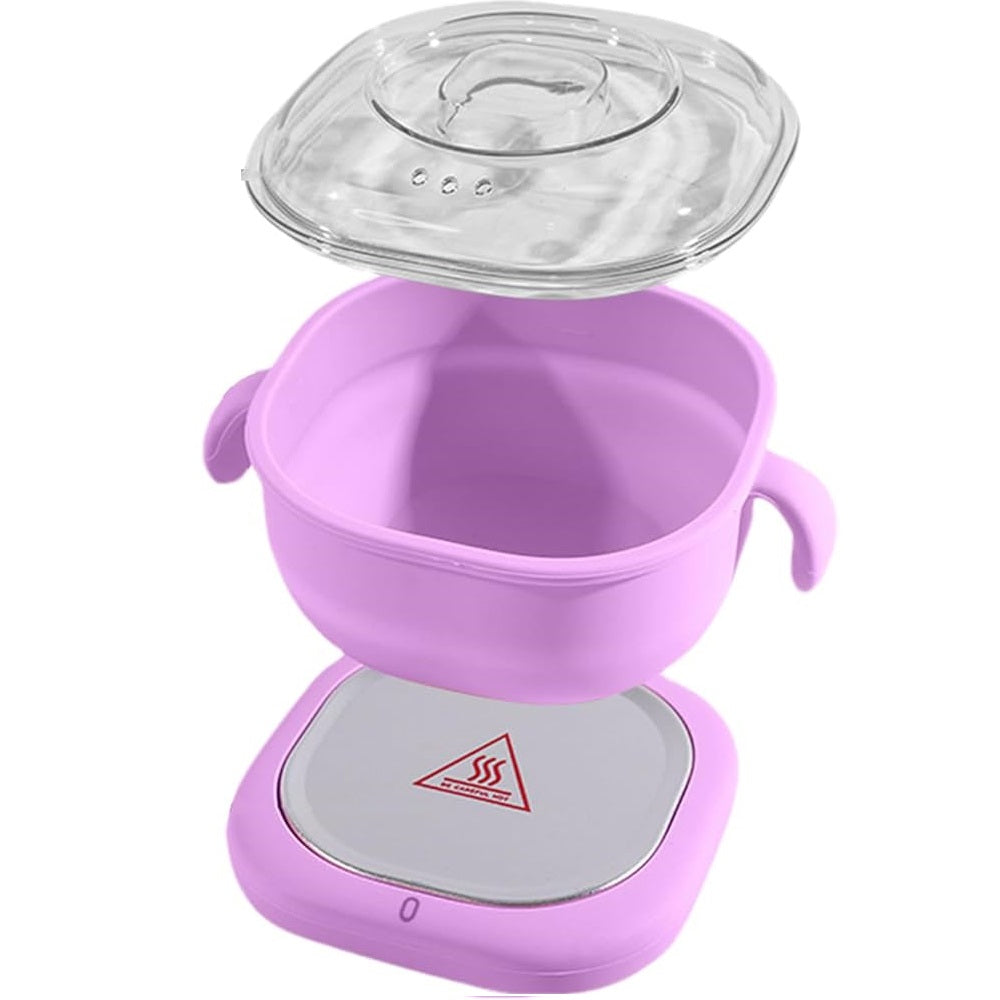 Olla Calentador de Cera Silicona Plegable Máquina de Depilación Eléctrica - Rosa