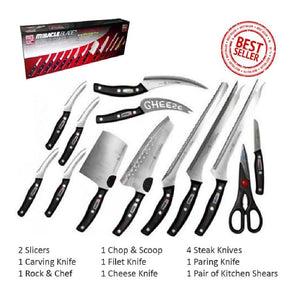 Set de 13 cuchillos profesionales acero inoxidable