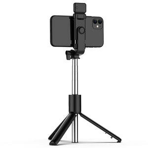 Tripode monopod de selfie 2 en 1 con luz led y control bluetooth