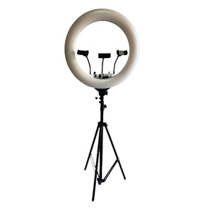Aro de luz profesional 45 cm y 3 soportes celular