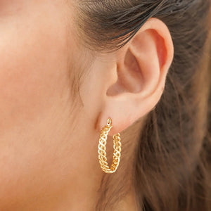 Candongas de oro laminado18K estilo Chain 3.8 cm Ref 34172