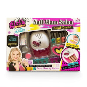 Kit de Manicure esmaltes lámpara y decoraciones infantil