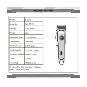 Máquina de motilar barbera profesional con pantalla y accesorios