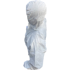 Overol Antifluido Blanco con Gorro y Cierre Adhesivo