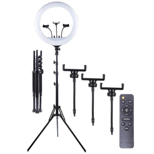 Aro de luz profesional 45 cm y 3 soportes celular