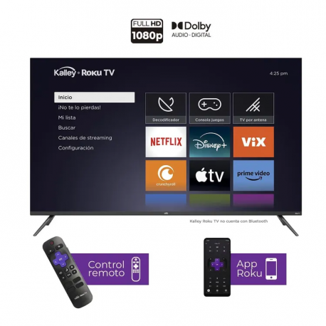 Televisor KALLEY 40" Pulgadas 102 cm K-RTV40FHD Smart TV Roku TV