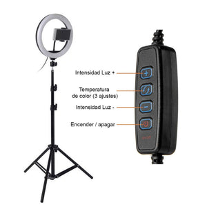 Aro de luz de 33 cm con trípode expandible 2 metros