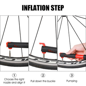 Inflador de bicicleta y balones con soporte para chasis