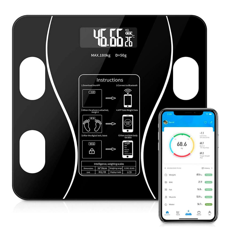 Pesa inteligente con bluetooth para obtener 18 datos corporales