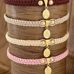 Manilla tejida con oro laminado italiano 18K + dije RF: TD6