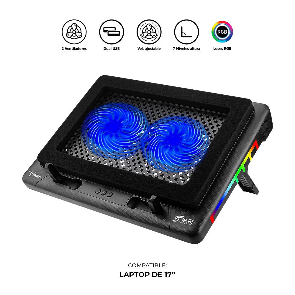 BRJR 019 BASE REFRIGERANTE "VORTEX" RGB 2 COOLERS BRJR 019