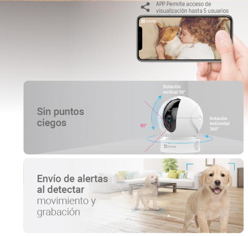 Cámara de seguridad Wifi, robotica, 2 megapixeles con audio