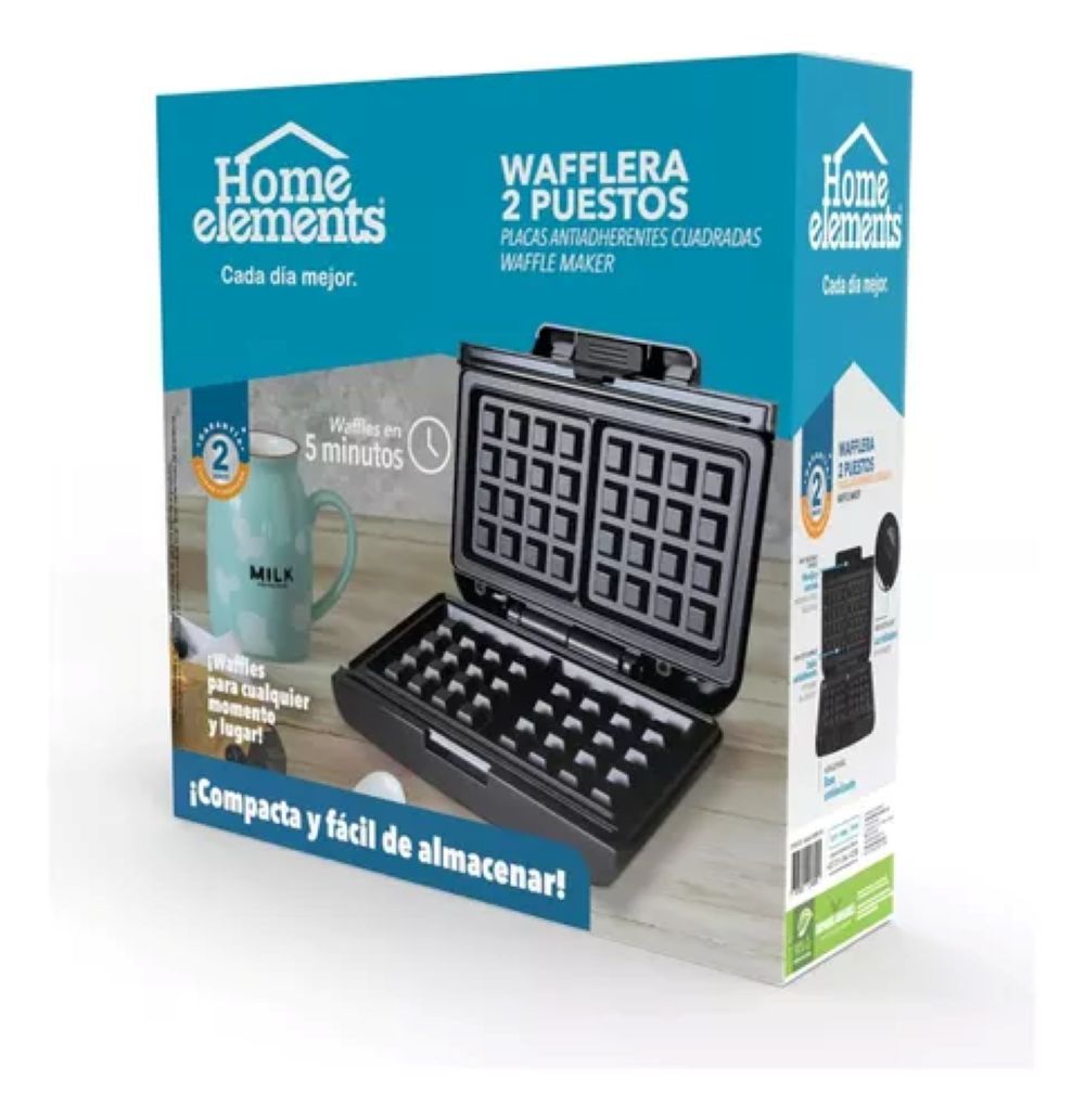 WAFFLERA DE 2 PUESTOS CUADRADA
