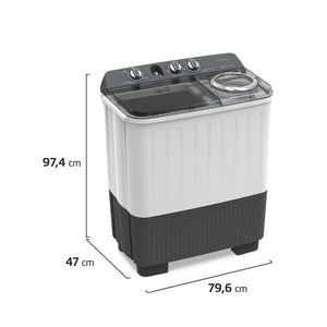 Lavadora Semi Automática Frigidaire 9kg Fwtm09m3btw Con Bomba Blanca
